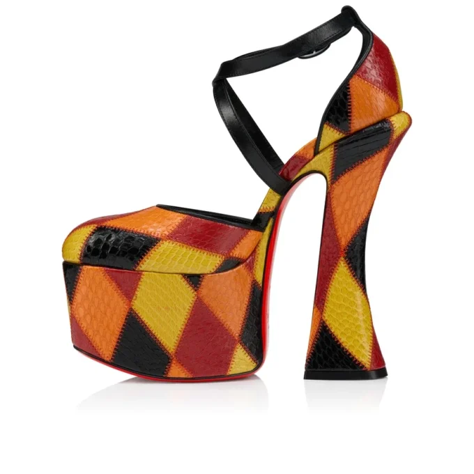 Aquadorcet – 160 mm Riemchen-Pumps – Patchwork-Wasserschlangenleder – Palio, Schwarz – Damen Aquadorcet – 160 mm Riemchen-Pumps – Patchwork-Wasserschlangenleder – Palio, Schwarz – Damen