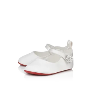 Baby Love Chick Strass – Ballerinas – Kreppsatin und Strass – Bianco – Baby