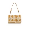 Baggy Small – Umhängetasche – Kalbsleder und Lammfell in Rautenmuster – Beige Baggy Small – Umhängetasche – Kalbsleder und Lammfell in Rautenmuster – Beige