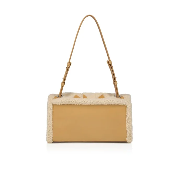 Baggy Small – Umhängetasche – Kalbsleder und Lammfell in Rautenmuster – Beige Baggy Small – Umhängetasche – Kalbsleder und Lammfell in Rautenmuster – Beige