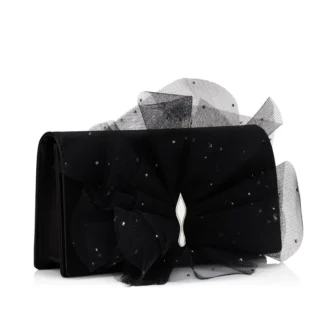 Bettina – Clutch – Crêpe-Satin – Schwarz