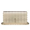 Bettina – Clutch – Diamantförmig laminiertes Lamm-Nappaleder – Light Platine Bettina – Clutch – Diamantförmig laminiertes Lamm-Nappaleder – Light Platine