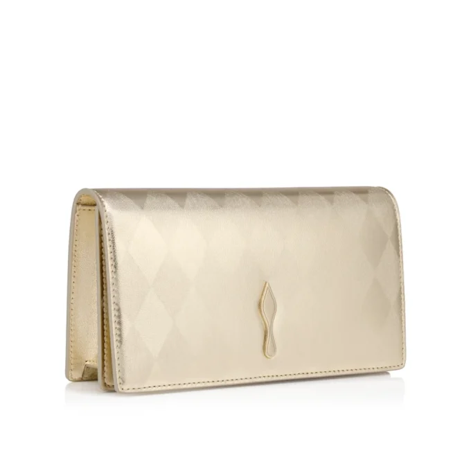 Bettina – Clutch – Diamantförmig laminiertes Lamm-Nappaleder – Light Platine Bettina – Clutch – Diamantförmig laminiertes Lamm-Nappaleder – Light Platine