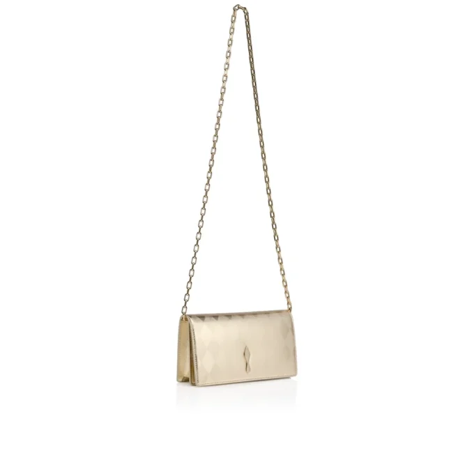 Bettina – Clutch – Diamantförmig laminiertes Lamm-Nappaleder – Light Platine Bettina – Clutch – Diamantförmig laminiertes Lamm-Nappaleder – Light Platine