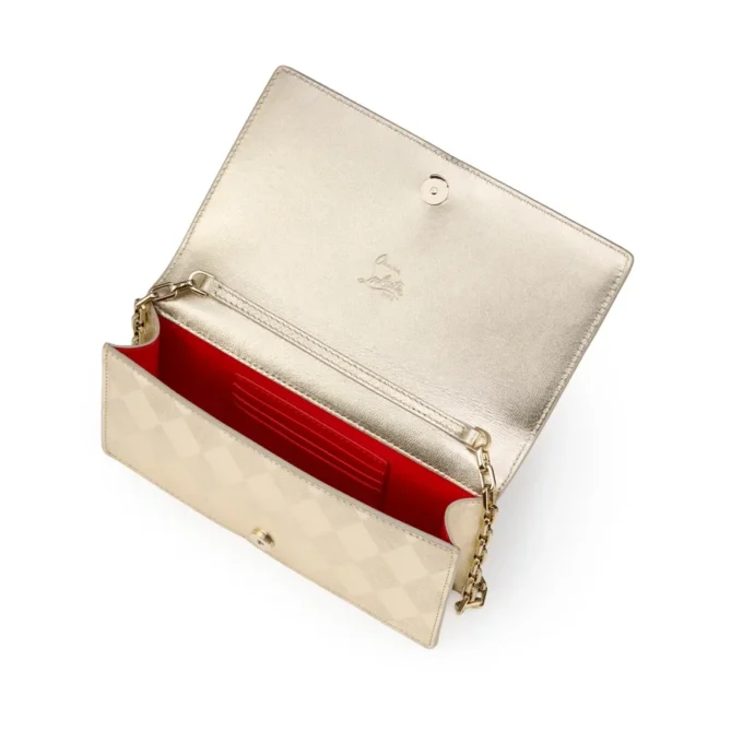 Bettina – Clutch – Diamantförmig laminiertes Lamm-Nappaleder – Light Platine Bettina – Clutch – Diamantförmig laminiertes Lamm-Nappaleder – Light Platine