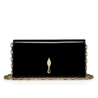 Bettina – Clutch – Lackkalbsleder – Schwarz