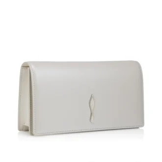 Bettina – Clutch – Perlmuttfarbenes Nappaleder – Weiß