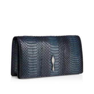Bettina – Clutch – Wasserschlangenleder – Schwarz