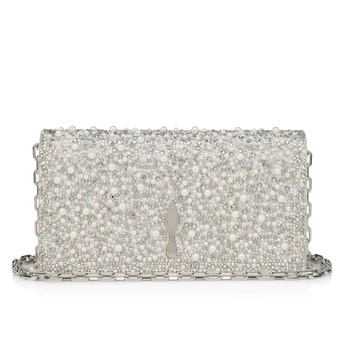 Bettina – Clutch – Wildleder, Strass und Perlen – Silber Bettina – Clutch – Wildleder, Strass und Perlen – Silber