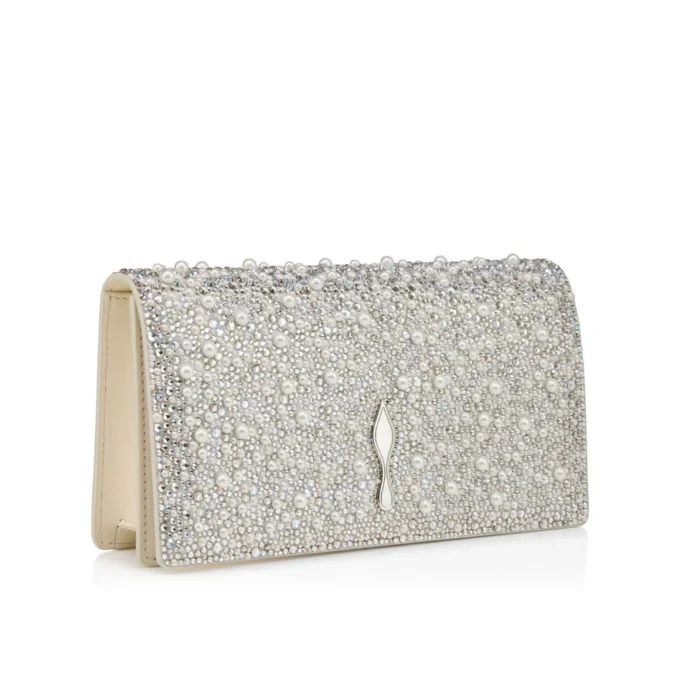 Bettina – Clutch – Wildleder, Strass und Perlen – Silber Bettina – Clutch – Wildleder, Strass und Perlen – Silber