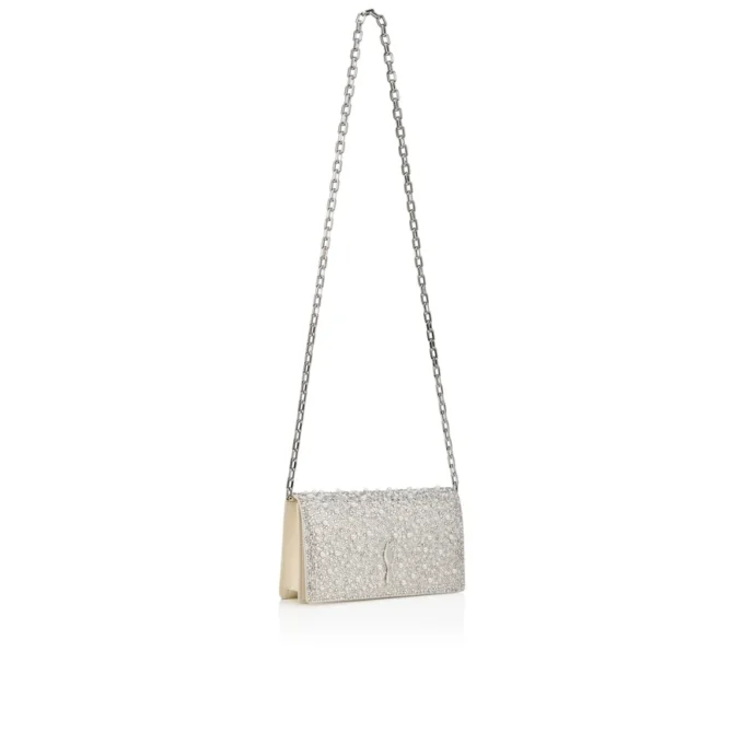 Bettina – Clutch – Wildleder, Strass und Perlen – Silber Bettina – Clutch – Wildleder, Strass und Perlen – Silber