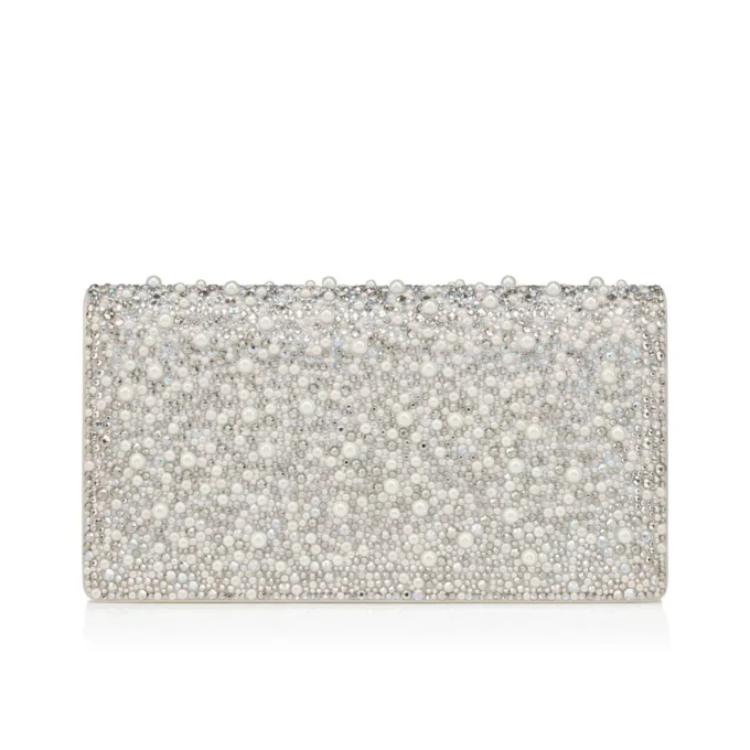 Bettina – Clutch – Wildleder, Strass und Perlen – Silber Bettina – Clutch – Wildleder, Strass und Perlen – Silber