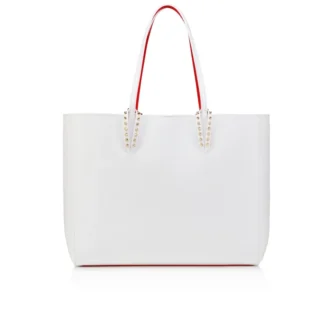 Cabata Large – Tote Bag – Kalbsleder und Spikes – Bianco
