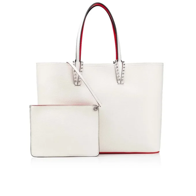 Cabata Large – Tote Bag – Kalbsleder und Spikes – Bianco Cabata Large – Tote Bag – Kalbsleder und Spikes – Bianco