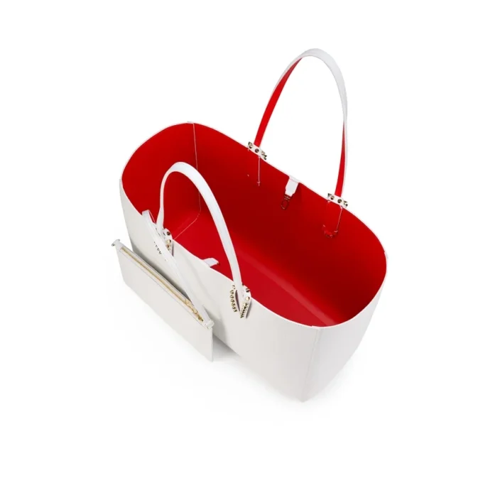 Cabata Large – Tote Bag – Kalbsleder und Spikes – Bianco Cabata Large – Tote Bag – Kalbsleder und Spikes – Bianco