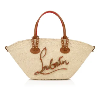 Cabata Mini – Tote Bag – Raffia und Kalbsleder – Natur