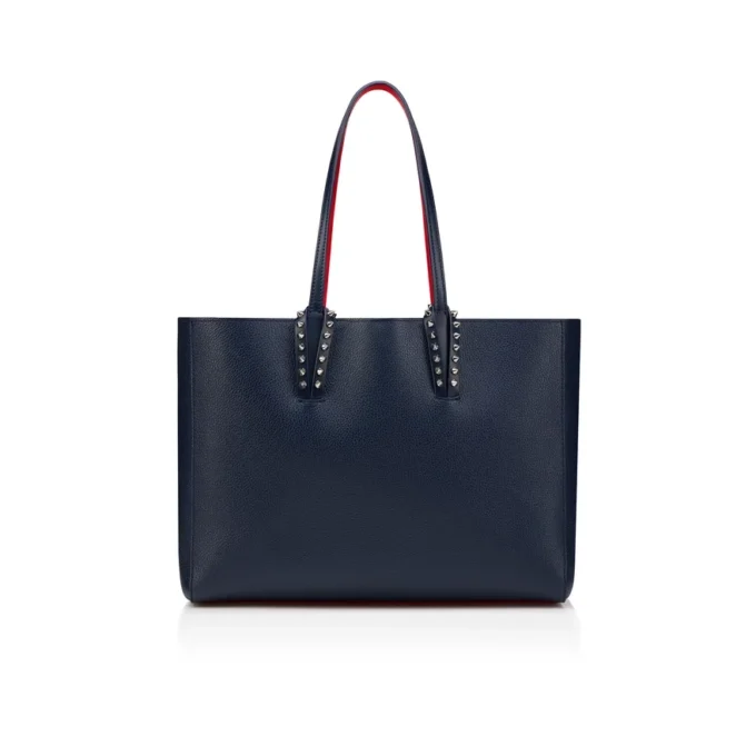 Cabata Small – Tote Bag – Kalbsleder und Spikes – Zaffiro