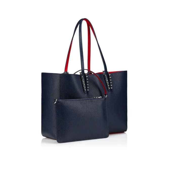 Cabata Small – Tote Bag – Kalbsleder und Spikes – Zaffiro