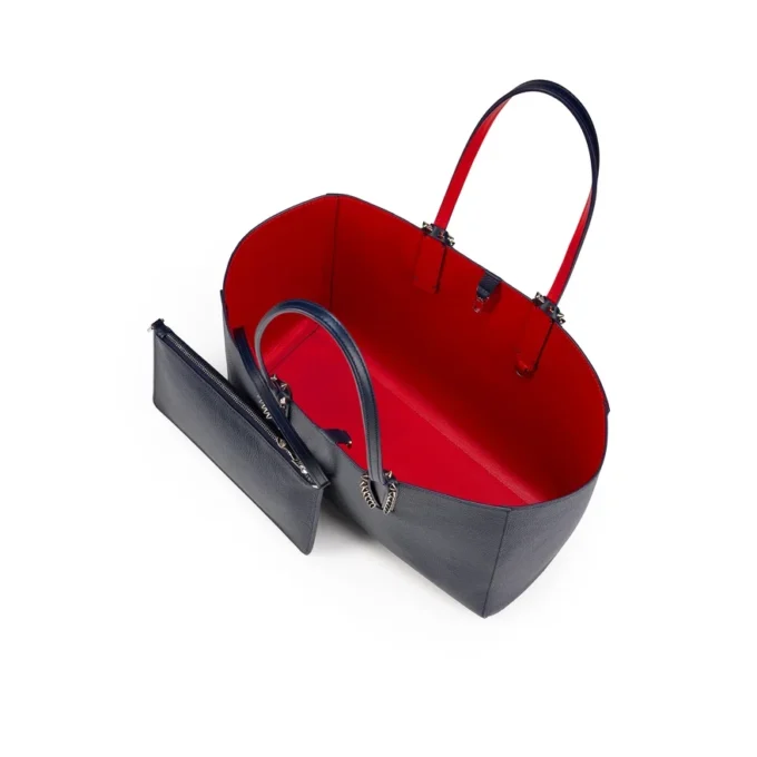 Cabata Small – Tote Bag – Kalbsleder und Spikes – Zaffiro