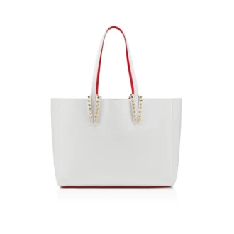 Cabata Small – Tote Bag – Weiches Kalbsleder und Spikes – Bianco Cabata Small – Tote Bag – Weiches Kalbsleder und Spikes – Bianco