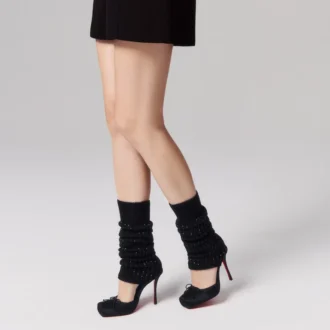 Cassia Annmac – 100-mm-Pumps – Crêpe-Satin und Mesh – Schwarz – Damen