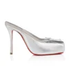 Cassia Mule – 100 mm Pantoletten – Laminiertes Lamm-Nappaleder – Silber – Damen Cassia Mule – 100 mm Pantoletten – Laminiertes Lamm-Nappaleder – Silber – Damen