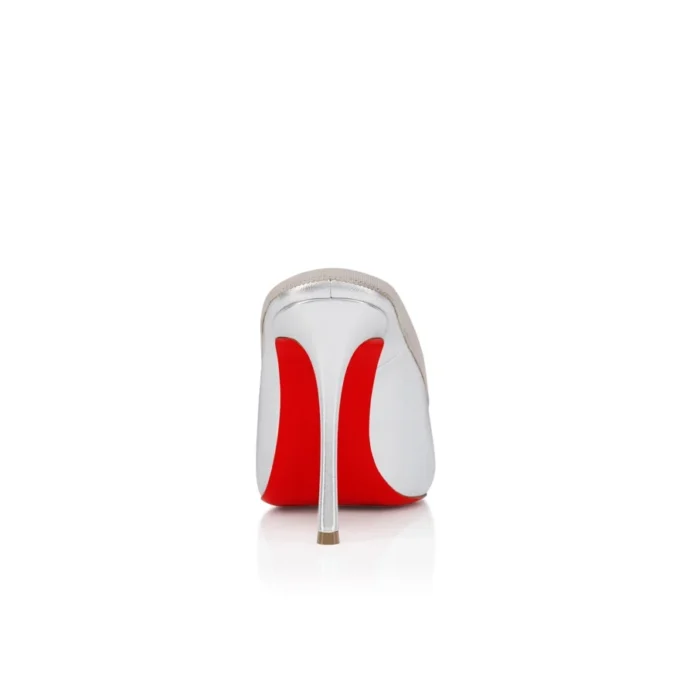 Cassia Mule – 100 mm Pantoletten – Laminiertes Lamm-Nappaleder – Silber – Damen Cassia Mule – 100 mm Pantoletten – Laminiertes Lamm-Nappaleder – Silber – Damen