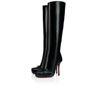 Cassia Nodo Botta – 100-mm-Stiefel – Glänzendes Kalbsleder – Schwarz – Damen