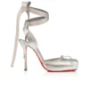 Cassia Schnürschuh – 100 mm Riemchenpumps – Laminiertes Lamm-Nappaleder – Silber – Damen Cassia Schnürschuh – 100 mm Riemchenpumps – Laminiertes Lamm-Nappaleder – Silber – Damen