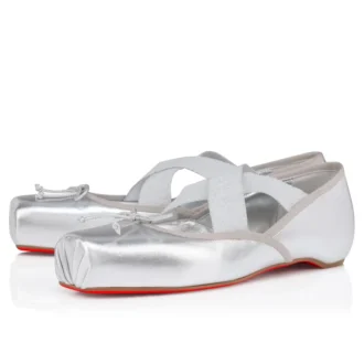 Cassiasticina – Ballerinas – Laminiertes Lamm-Nappaleder – Silber – Damen