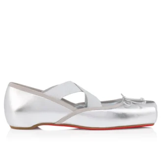 Cassiasticina – Ballerinas – Laminiertes Lamm-Nappaleder – Silber – Damen