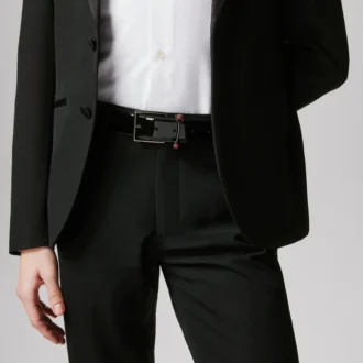 Chambeliss – Gürtel – Lackkalbsleder und Strass – Schwarz