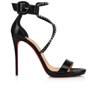 Choca Lux – 120 mm Riemchensandalen – Ziegenleder – Schwarz – Damen