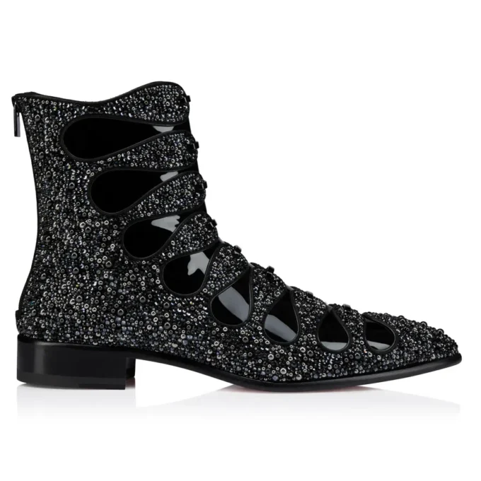 Circus Booty Perla – Stiefel – Wildleder und Strass, Lackkalbsleder – Schwarz – Herren Circus Booty Perla – Stiefel – Wildleder und Strass, Lackkalbsleder – Schwarz – Herren