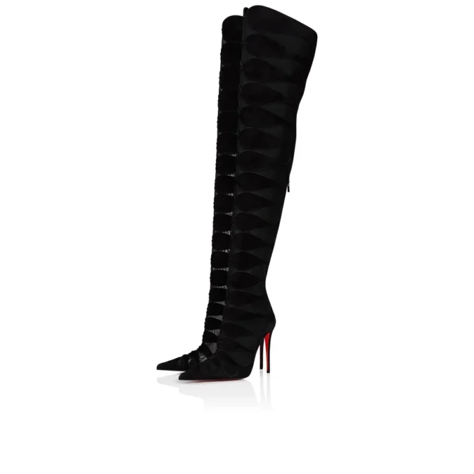 Circus Max Botta Alta – 100-mm-Stiefel – Kalbsvelours, Mesh und Ziegenleder – Schwarz – Damen Circus Max Botta Alta – 100-mm-Stiefel – Kalbsvelours, Mesh und Ziegenleder – Schwarz – Damen