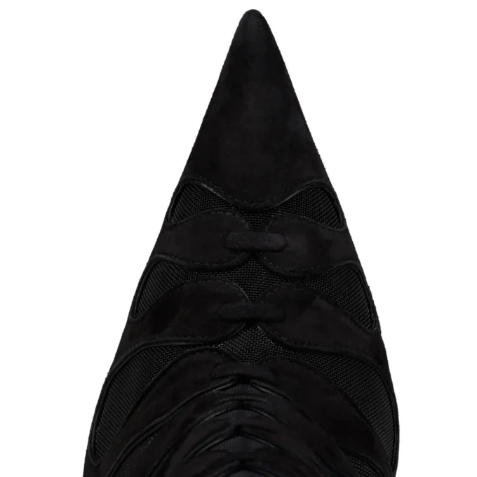 Circus Max Botta Alta – 100-mm-Stiefel – Kalbsvelours, Mesh und Ziegenleder – Schwarz – Damen Circus Max Botta Alta – 100-mm-Stiefel – Kalbsvelours, Mesh und Ziegenleder – Schwarz – Damen