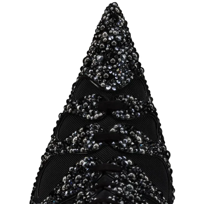 Circus Max Perla – 100 mm niedrige Stiefel – Wildleder, Mesh und Strass – Schwarz – Damen Circus Max Perla – 100 mm niedrige Stiefel – Wildleder, Mesh und Strass – Schwarz – Damen