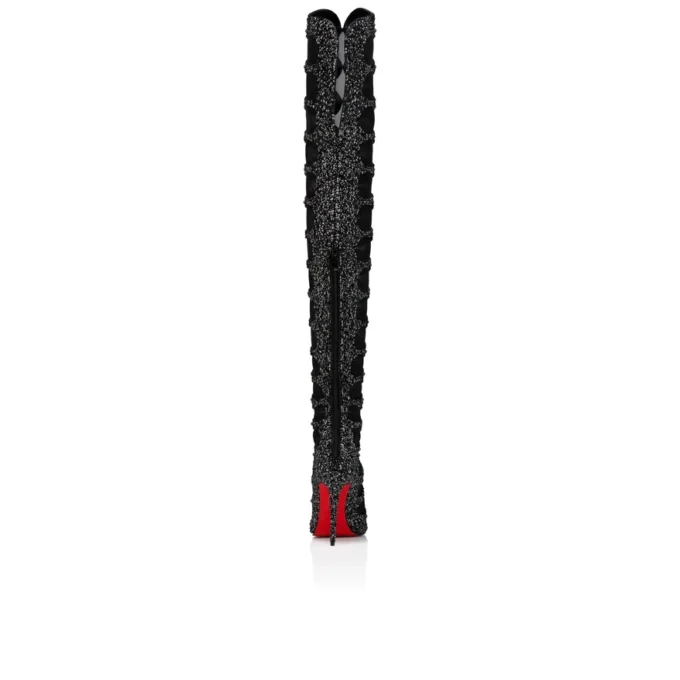 Circus Max Perla Botta Alta – 100 mm Overknee-Stiefel – Wildleder, Mesh und Strass – Schwarz – Damen Christian Louboutin Vereinigte Staaten Circus Max Perla Botta Alta – 100 mm Overknee-Stiefel – Wildleder, Mesh und Strass – Schwarz – Damen Christian Louboutin Vereinigte Staaten
