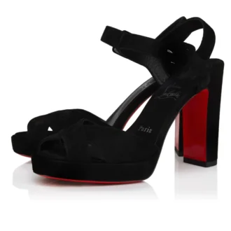 Cora – 100-mm-Sandalen – Veau-Velours – Schwarz – Damen
