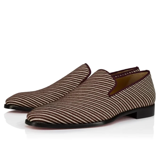 Danny Flex – Slipper – Kalbsleder und Twill-Webung – Weiß und Braun – Herren Danny Flex – Slipper – Kalbsleder und Twill-Webung – Weiß und Braun – Herren