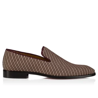 Danny Flex – Slipper – Kalbsleder und Twill-Webung – Weiß und Braun – Herren