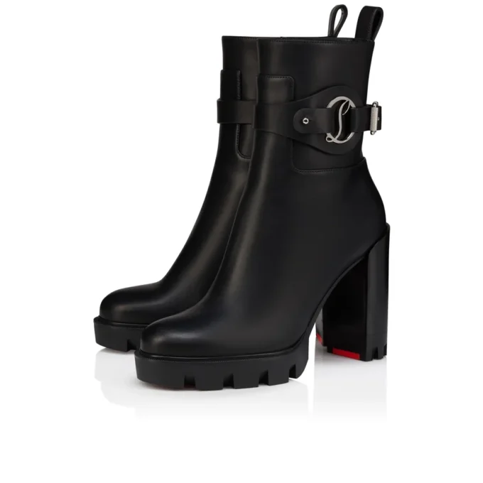 Dianouchette Lug – 100 mm niedrige Stiefel – gewachstes Kalbsleder – Schwarz – Damen Dianouchette Lug – 100 mm niedrige Stiefel – gewachstes Kalbsleder – Schwarz – Damen