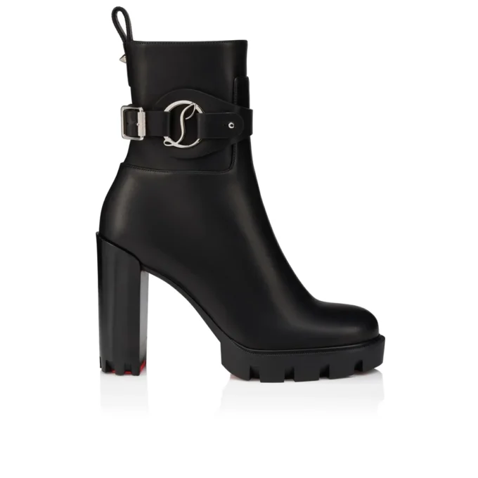 Dianouchette Lug – 100 mm niedrige Stiefel – gewachstes Kalbsleder – Schwarz – Damen Dianouchette Lug – 100 mm niedrige Stiefel – gewachstes Kalbsleder – Schwarz – Damen