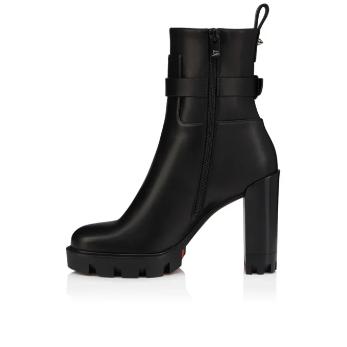 Dianouchette Lug – 100 mm niedrige Stiefel – gewachstes Kalbsleder – Schwarz – Damen Dianouchette Lug – 100 mm niedrige Stiefel – gewachstes Kalbsleder – Schwarz – Damen