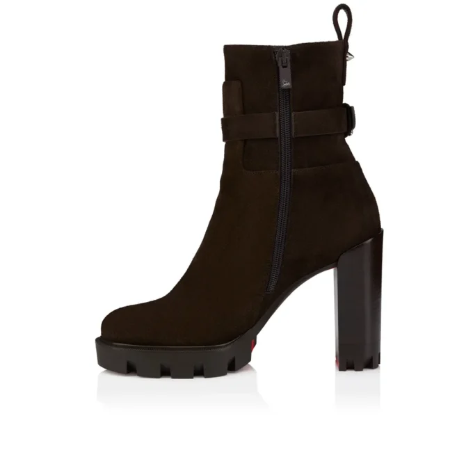 Dianouchette Lug – 100 mm niedrige Stiefel – Kalbsleder mit umgekehrter Narbung – Café – Damen Dianouchette Lug – 100 mm niedrige Stiefel – Kalbsleder mit umgekehrter Narbung – Café – Damen