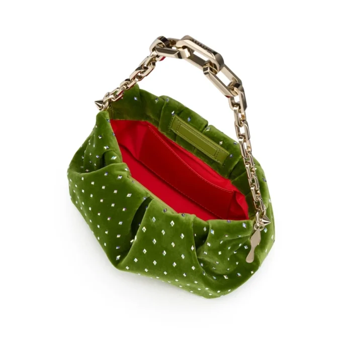 Eva Small – Schultertasche – Samt und Strass – Haiiro Eva Small – Schultertasche – Samt und Strass – Haiiro