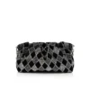 Eva Small – Schultertasche – Veau Velours und rautenförmige Strasssteine – Schwarz Eva Small – Schultertasche – Veau Velours und rautenförmige Strasssteine – Schwarz