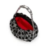 Eva Small – Schultertasche – Veau Velours und rautenförmige Strasssteine – Schwarz Eva Small – Schultertasche – Veau Velours und rautenförmige Strasssteine – Schwarz