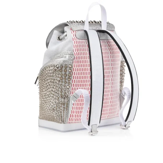 Explorafunk – Rucksack – Kalbsleder, Glitzer und Wildleder – Weiß Explorafunk – Rucksack – Kalbsleder, Glitzer und Wildleder – Weiß