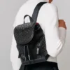 Explorafunk Small – Rucksack – Stoff, Kalbsvelours und Nieten – Schwarz Explorafunk Small – Rucksack – Stoff, Kalbsvelours und Nieten – Schwarz